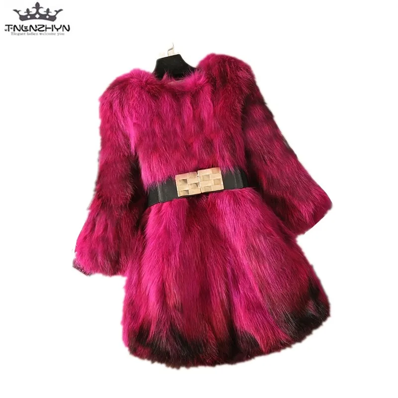 

tnlnzhyn 2019 New Winter Women Luxury Faux Fur Jackets O-neck Three Quarter Sleeve Fur Coat Female Slim Warm Fur Outerwear Y542