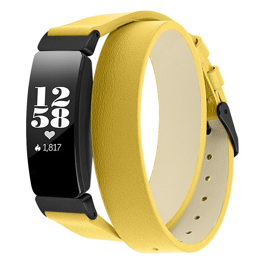 Кожаный Браслет для Fitbit Inspire HR сменный с двойной обмоткой аксессуары Прямая