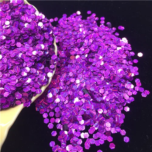 5500pcs 3mm Glitter Sequins PVC Laser Hexagonal Sequins for Crafts Paillette Sewing Decoration DIY Clothing Accessories - Цвет: Laser Deep rose