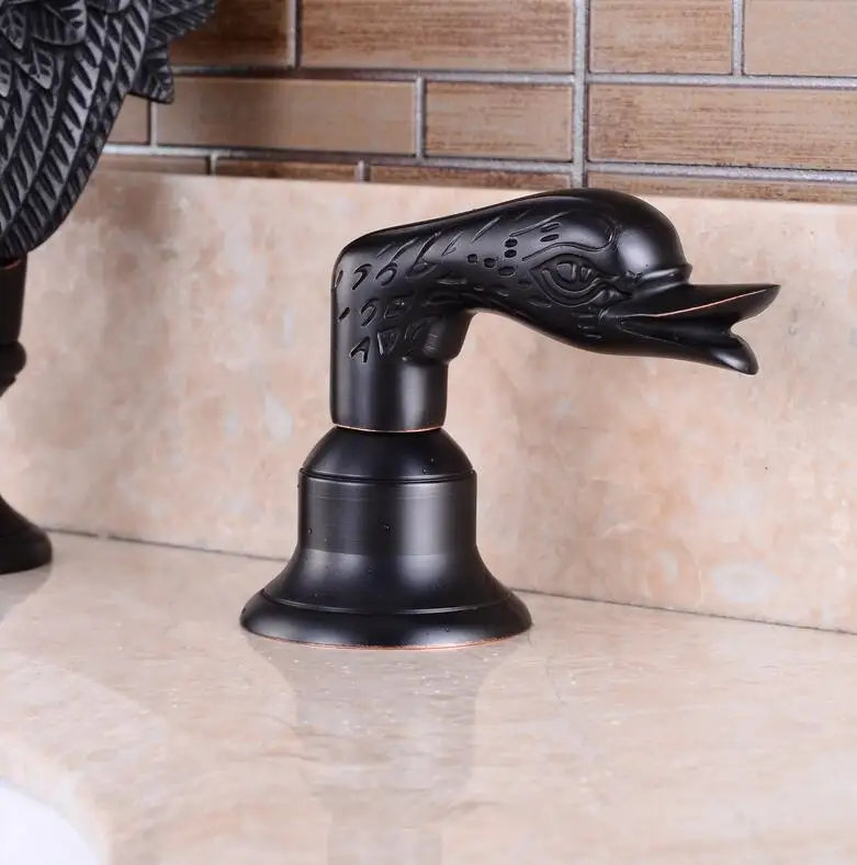 Черная отделка 3 шт. смеситель с фигуркой лебедя маленький лебедь ручка кран Кран