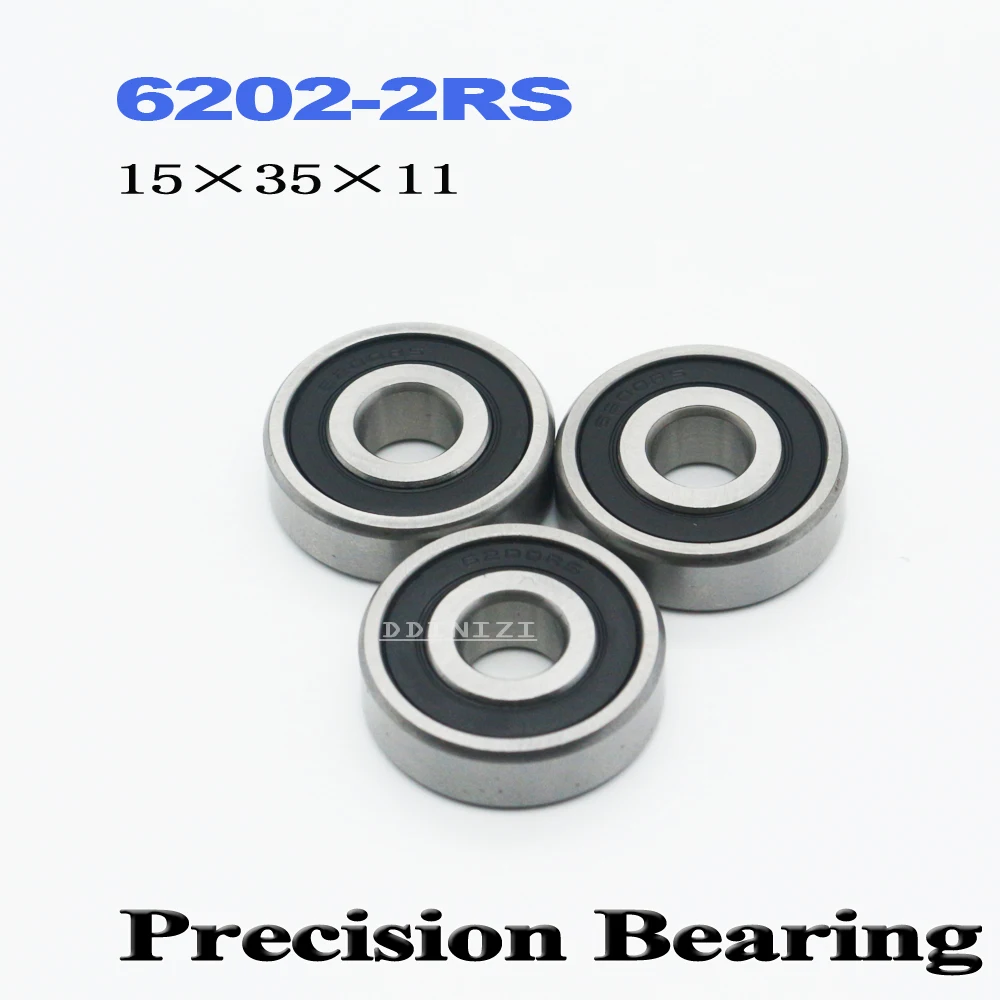 6202RS подшипник Φ 15*35*11 мм радиальный 6202 2RS шарикоподшипники 180202 RZ 2RZ EMQ качество (4