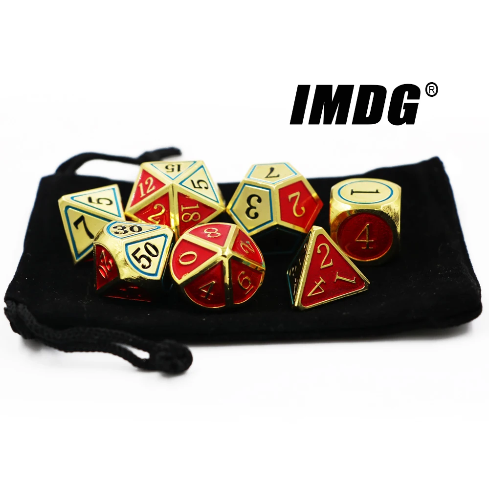IMDG 7 шт./компл. креативная РПГ игра игральные кости многогранные металлические DND