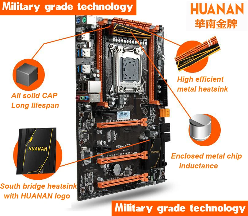 HUANANZHI Deluxe X79 2011 DDR3 PC настольные компьютеры Материнские платы компьютер Материнские платы 3* PCI-E x16 7,1 Звуковая дорожка crossfire