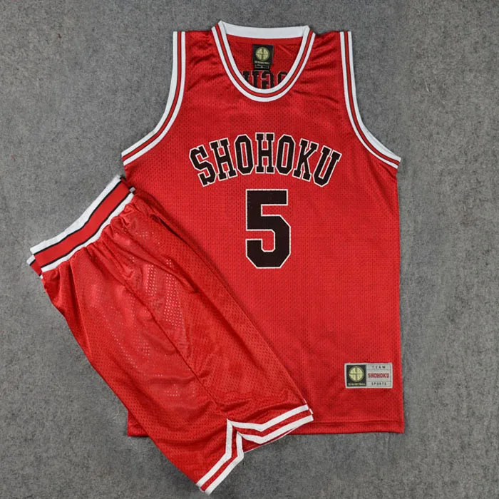 Shohoku, школьная баскетбольная команда, Джерси, топы, рубашка, шорты, набор, Sakuragi Hanamichi, 1-15, топ, штаны, спортивная форма, SLAM DUNK, косплей - Цвет: 5