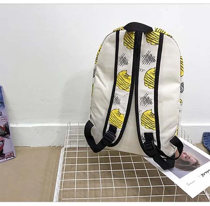 5 шт./лот рюкзак с милым принтом кота кавайная сумка школьный холщовые дорожные