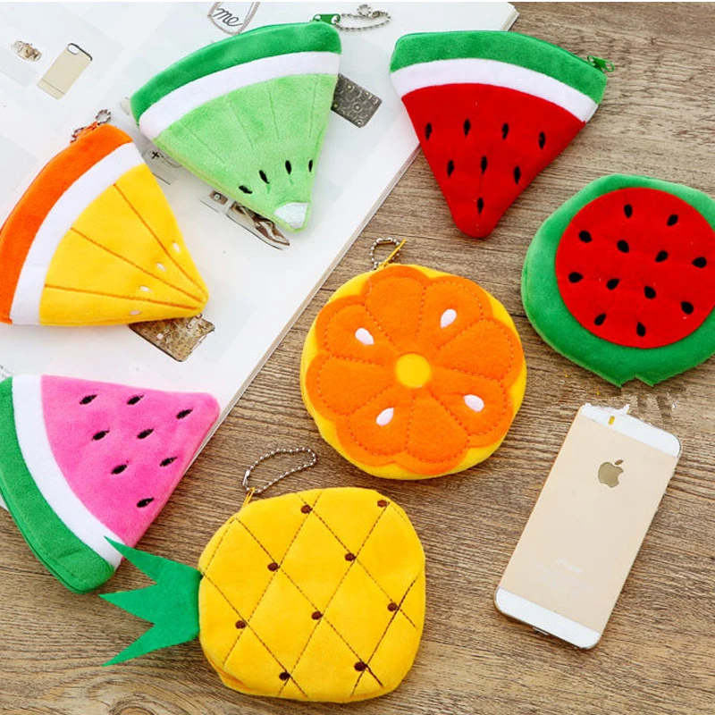 1 шт. Детские Красочные Kawaii DIY плюшевые хлопковые Игрушки Летние фрукты игрушки, плюшевая игрушка Карманный Кошелек, брелок плюшевая игрушка подарок для детей