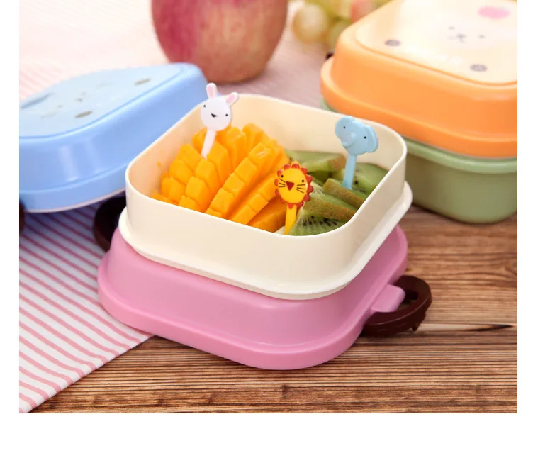 1 шт. симпатичный двухслойный пластиковый Ланч Бенто бокс высокотермостойкий
