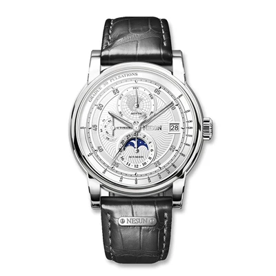 Швейцария NESUN мужской роскошный бренд часов Moon Phase авто механические мужские наручные часы Сапфировая кожа Relogio часы N9022-1 - Цвет: Item 1