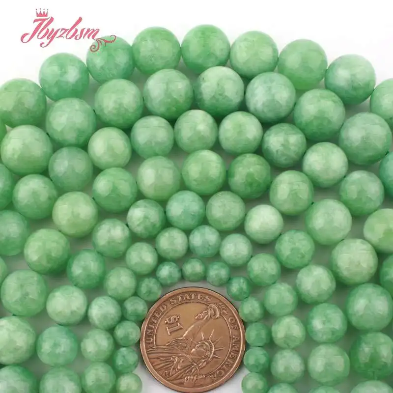 

6.8.10, 12,14 мм круглый шар зеленый Jadeite Jades разделитель свободный бисер камень 15 "для ожерелья браслет сделай сам Изготовление ювелирных изделий...