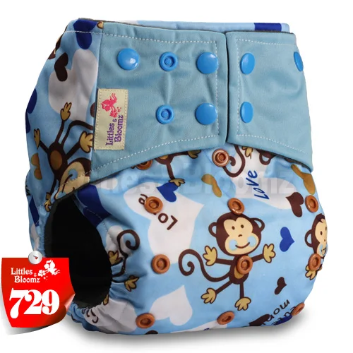 [Littles&Bloomz] бамбуковый уголь Моющиеся Многоразовые тканевые подгузники детские подгузники с карманами многоразовые подгузники - Цвет: 729