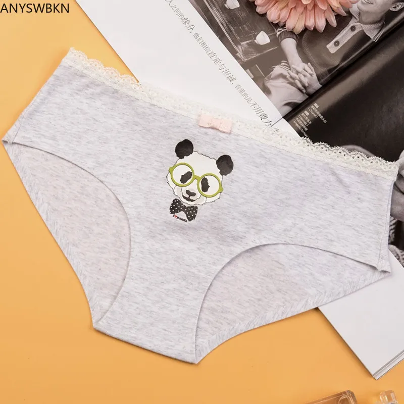 Женское нижнее белье для девочек кружевное с рисунком панды из мультфильма