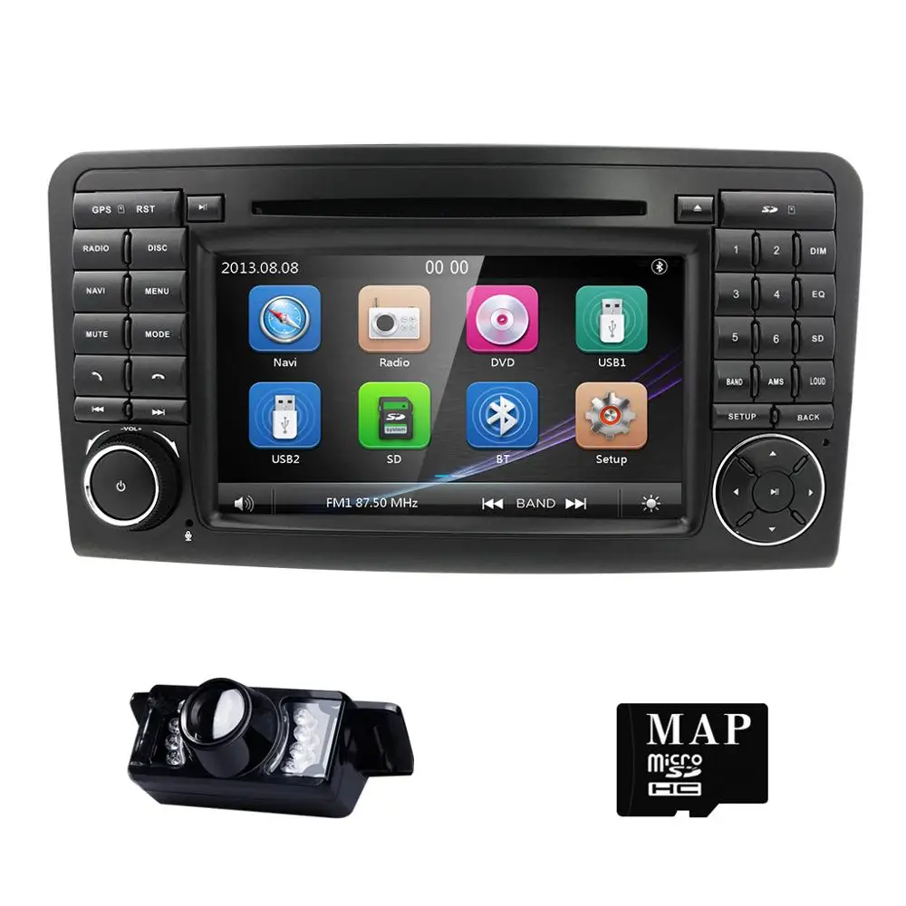 Автомобильный DVD радио gps для Mercedes Benz GL ML CLASS W164 X164 ML300 350 450 GL320 USB стальное колесо управление DVR камера карта