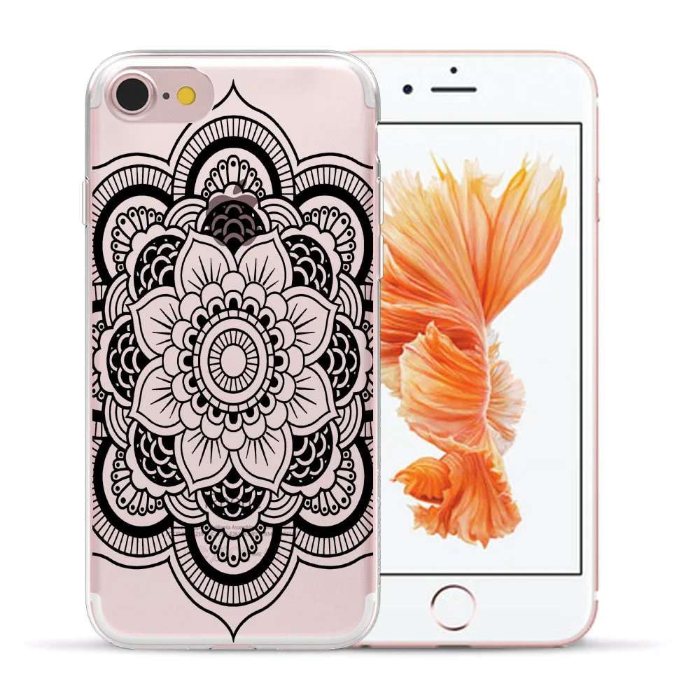Мягкий чехол для телефона из ТПУ с цветочным кружевом и мандалой Apple iPhone XR XS 11 Pro Max