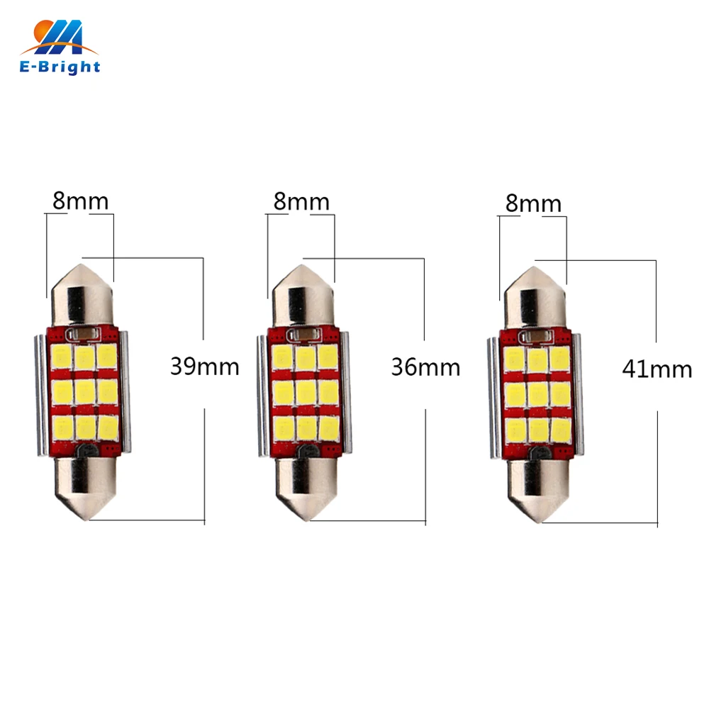 YM E-Bright 2 шт. Festoon светодиодный CANBUS 2835 9 SMD автомобильный 36 мм 39 41 C5W лампы без ошибок