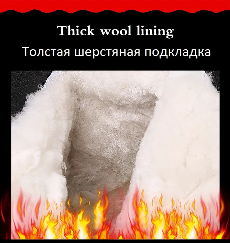 MVVJKEThick шерсть женские зимние ботинки из натуральной кожи Водонепроницаемый ботильоны на танкетке для Для женщин Зимняя Теплая обувь на платформе E198