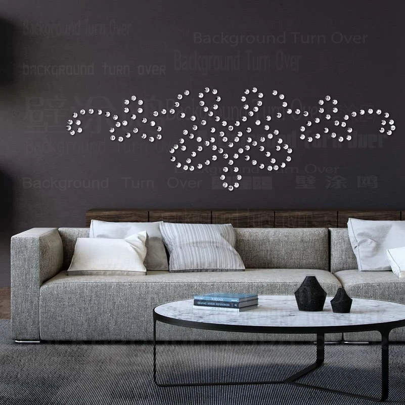

DIY бесплатный дизайн 3D декоративные наклейки на стену из горного хрусталя для гостиной спальни домашний декор на стену украшение для комнат...