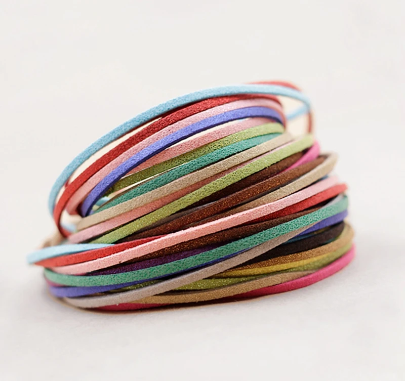 5 meter 2.5mm Flat Faux Suede Korean Velvet Leather Cord String Rope DIY Handmade Bracelet Jewelry Making | Украшения и