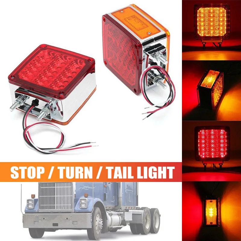 

Hot 2pcs LED Signal Light Left Right Warning Signal Lamp for Truck Trailer BX