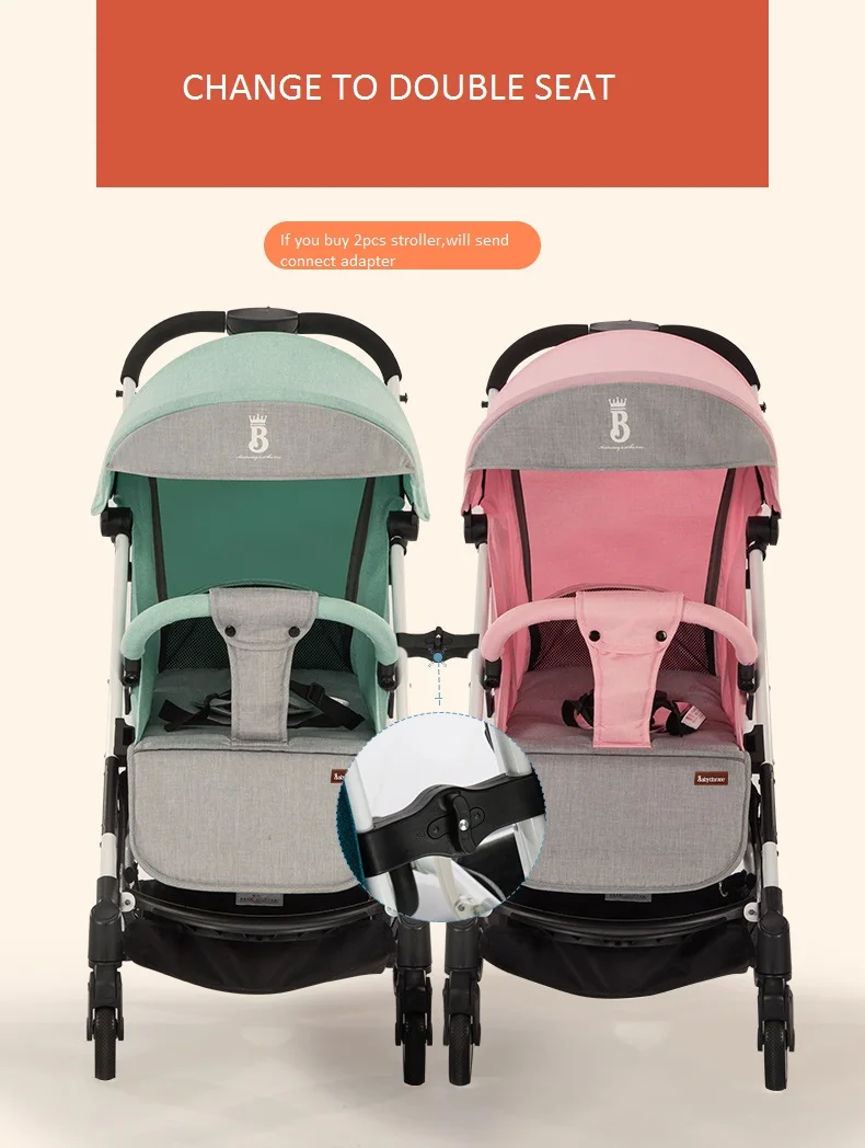 

Portable foldable lightweight baby stroller pushchair pram,get into plane,sit or flat lay,fit for newborn 0-3 years baby
