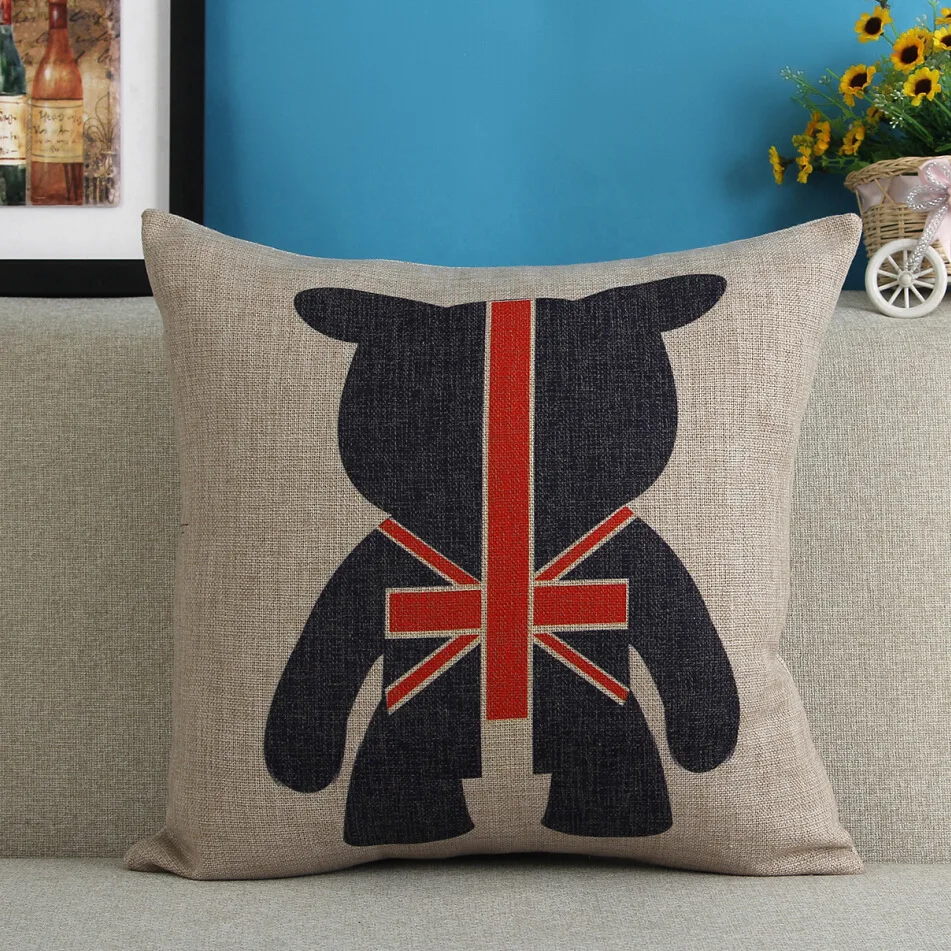 Английский Тур подушки домашний Декор Современный США медведь Мешковина