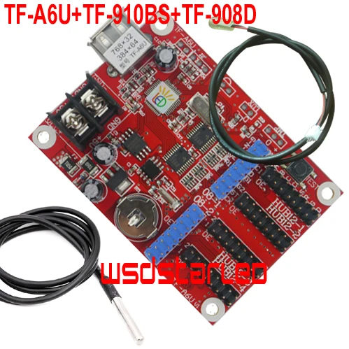 TF A6U + 910BS 908D датчик яркости температуры 2 * HUB08 и 4 HUB12 768*32 USB одноцветная