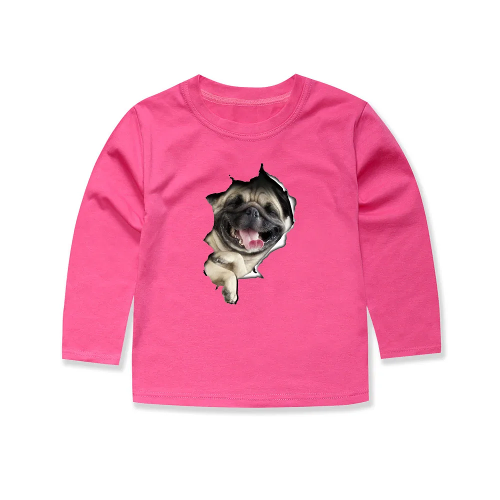 Новые хлопковые футболки с длинными рукавами и принтом собаки для мальчиков