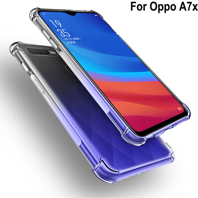 Чехол для Oppo A7x, мягкий прозрачный чехол из ТПУ, подушка безопасности, чехол для телефона, чехол для Oppo A 7x A7 x OppoA7x 18013, задняя крышка