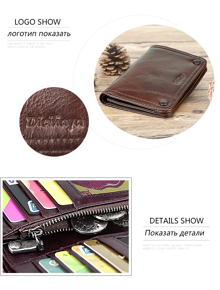 DICIHAYA, новинка, мужской кошелек, натуральная кожа, короткий кошелек, Ретро стиль, коровья кожа, повседневный мужской кошелек, кошелек, стандартные Держатели, кошельки