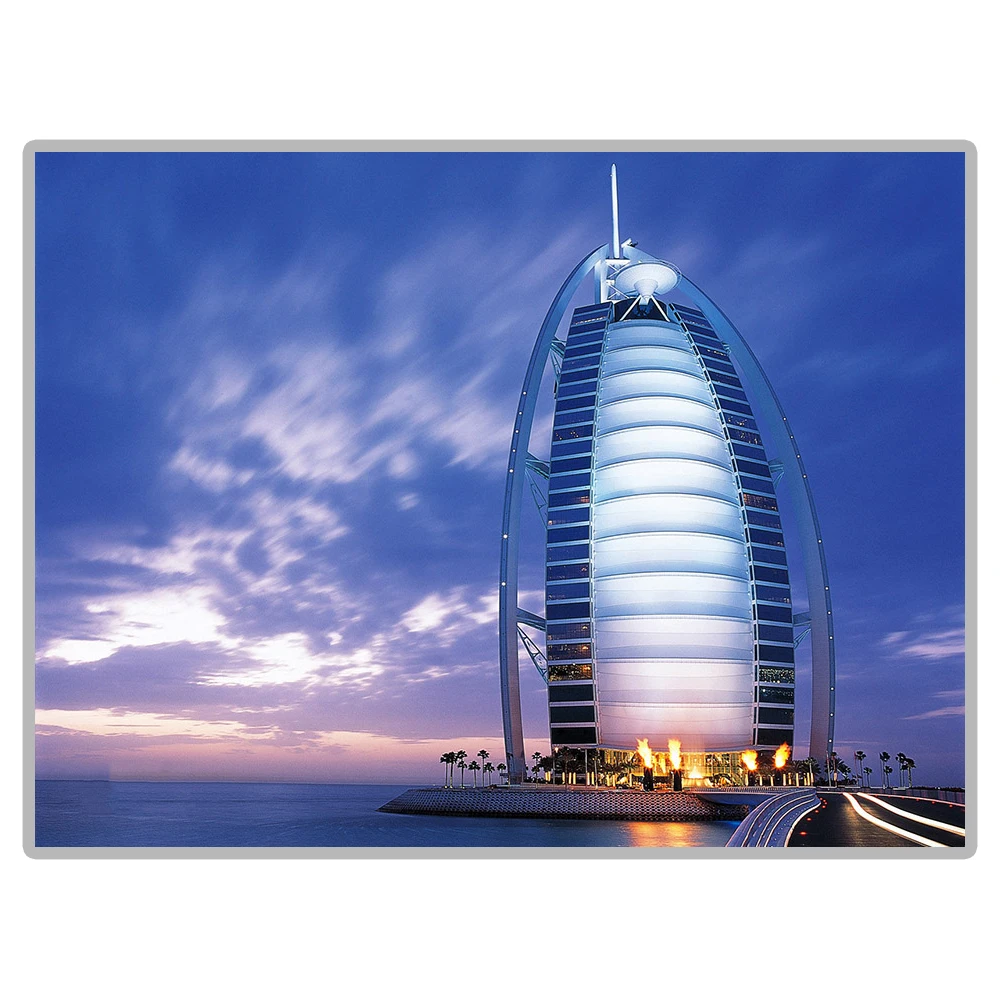 Алмазная живописная 5D картина Burj Al Arabic-Dubai для творчества полноразмерная/круглая