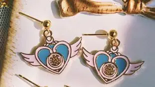 Милая звезда палочка карта палочка Сакура Мультфильм сердце серьги CARDCAPTOR Sakura аниме серьги в форме крыла Ангела ювелирные изделия подарок для женщин девочек - Окраска металла: blue heart