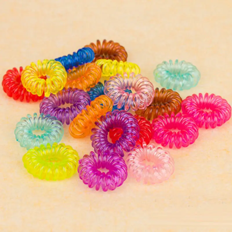 10 шт. черные эластичные резинки для девушек телефона волос пластиковые