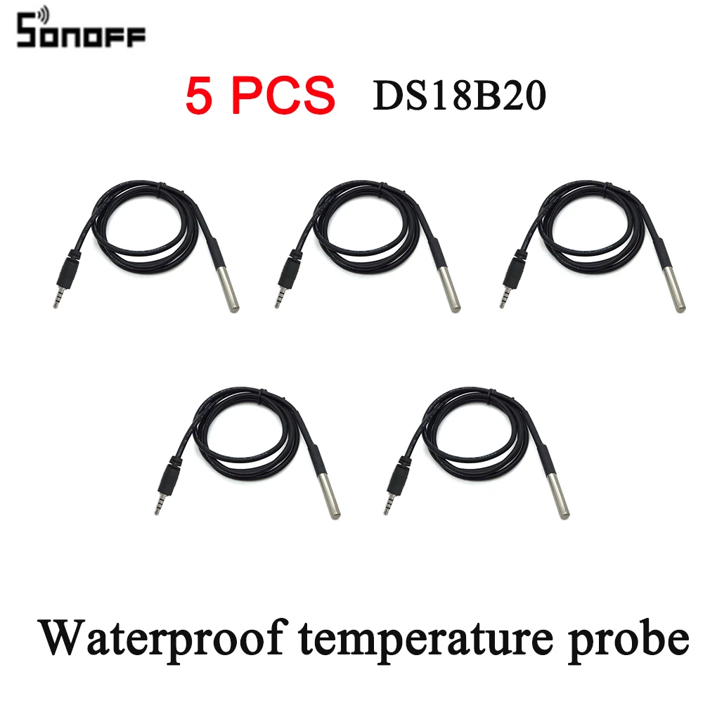 5PCS DS18820 Sonoff TH10/16 умный переключатель Wi-Fi комплект домашней автоматизации+ Si7021/AM2301 датчик температуры и влажности работает с Alexa Google Home - Цвет: 5PCS DS18820