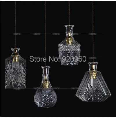 Современный минималистский бар богато резные стеклянная бутылка кулон свет