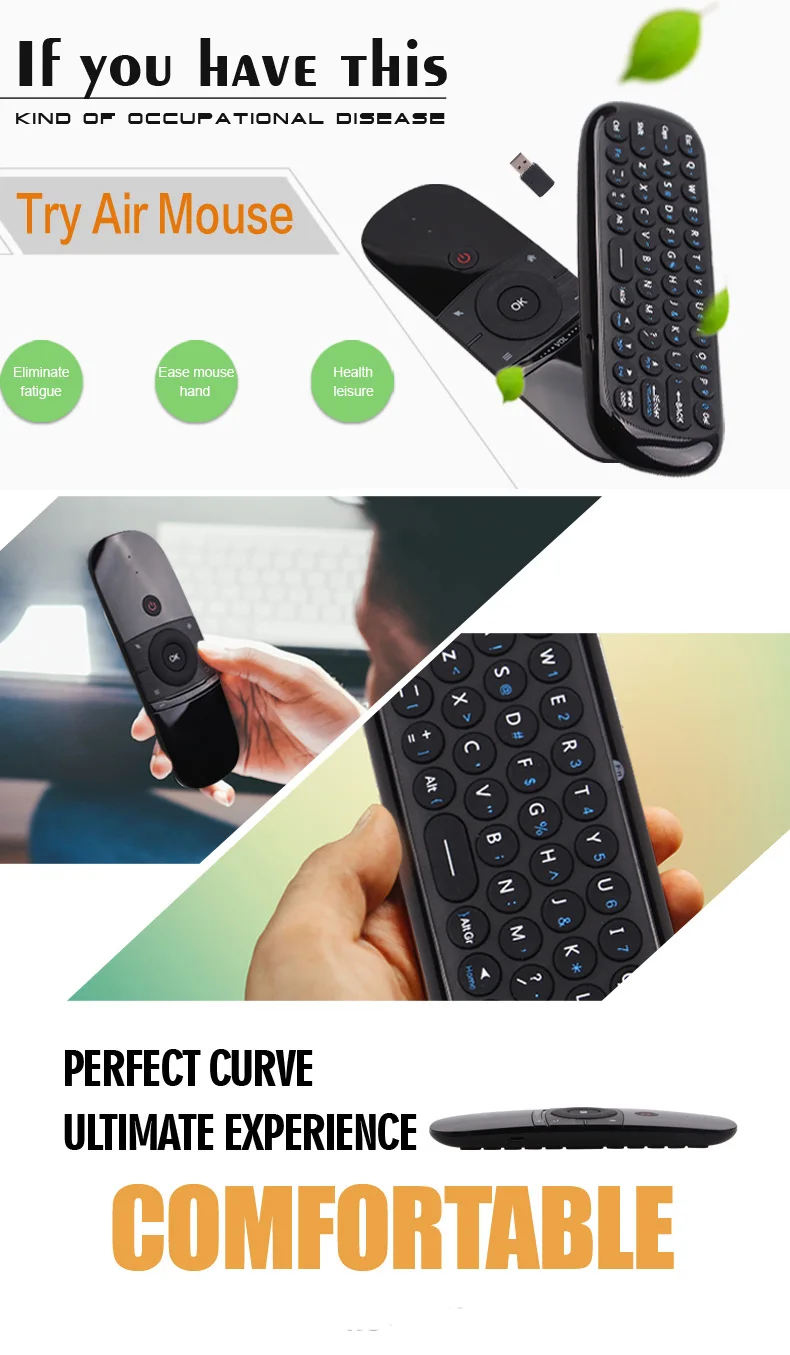 W1 2,4G air mouse беспроводная клавиатура Fly mouse W1 многофункциональный пульт дистанционного управления для Android tv Box/PC/Smart tv/проектор pk g20s
