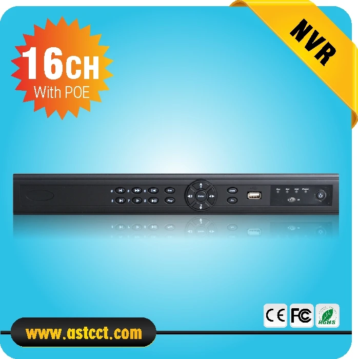 Уход за кожей лица обнаружения Full HD 1080 P CCTV NVR 16CH wih 8ch POE IP Камера HDMI Сеть видео