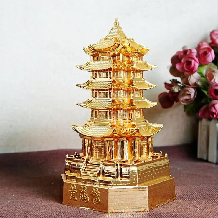 2018 желтый журавль модель украшение винтажные изделия из сплава известное