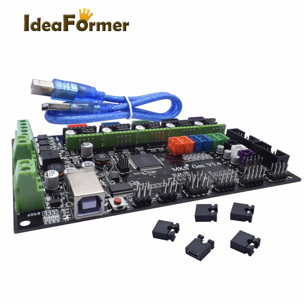 Материнская плата контроллера MKS GEN V1.4 с USB кабелем для Reprep DIY 3D принтера 1 шт.|control