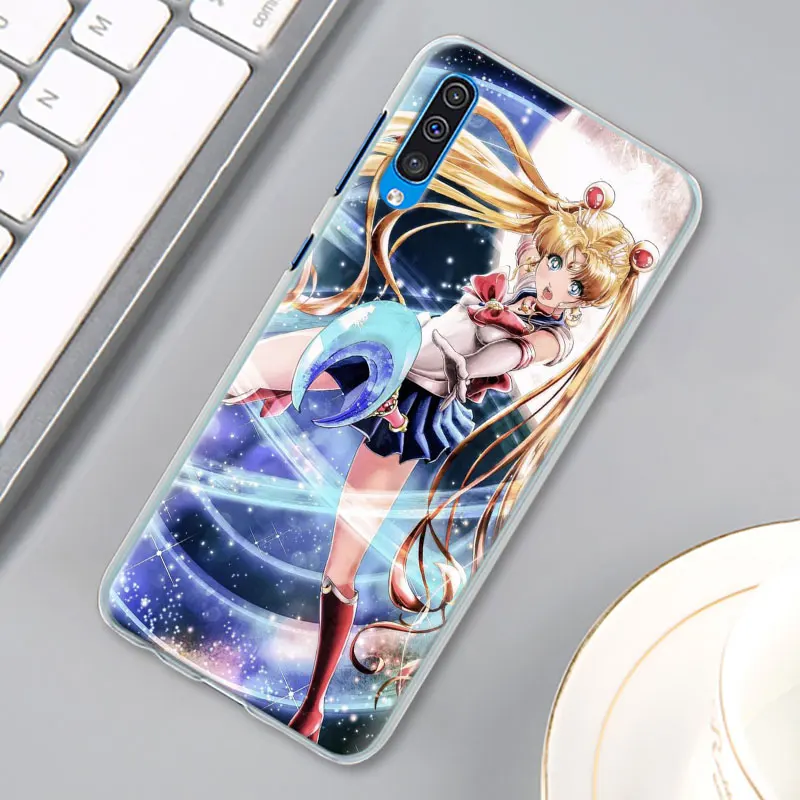 Для девочек с рисунком Сэйлор Мун, чехол с рисунком из аниме для samsung Galaxy A30 A40 A50 A70 A6 A8 плюс A7 A9 M30 чехол для телефона Coque