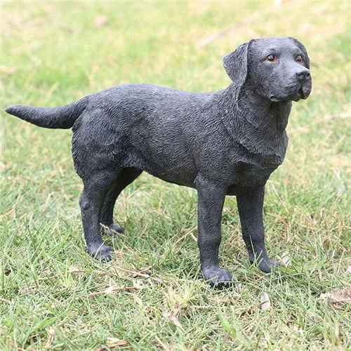 Ручная роспись яркие полимерные статуэтки для животных собака черный лабрадор