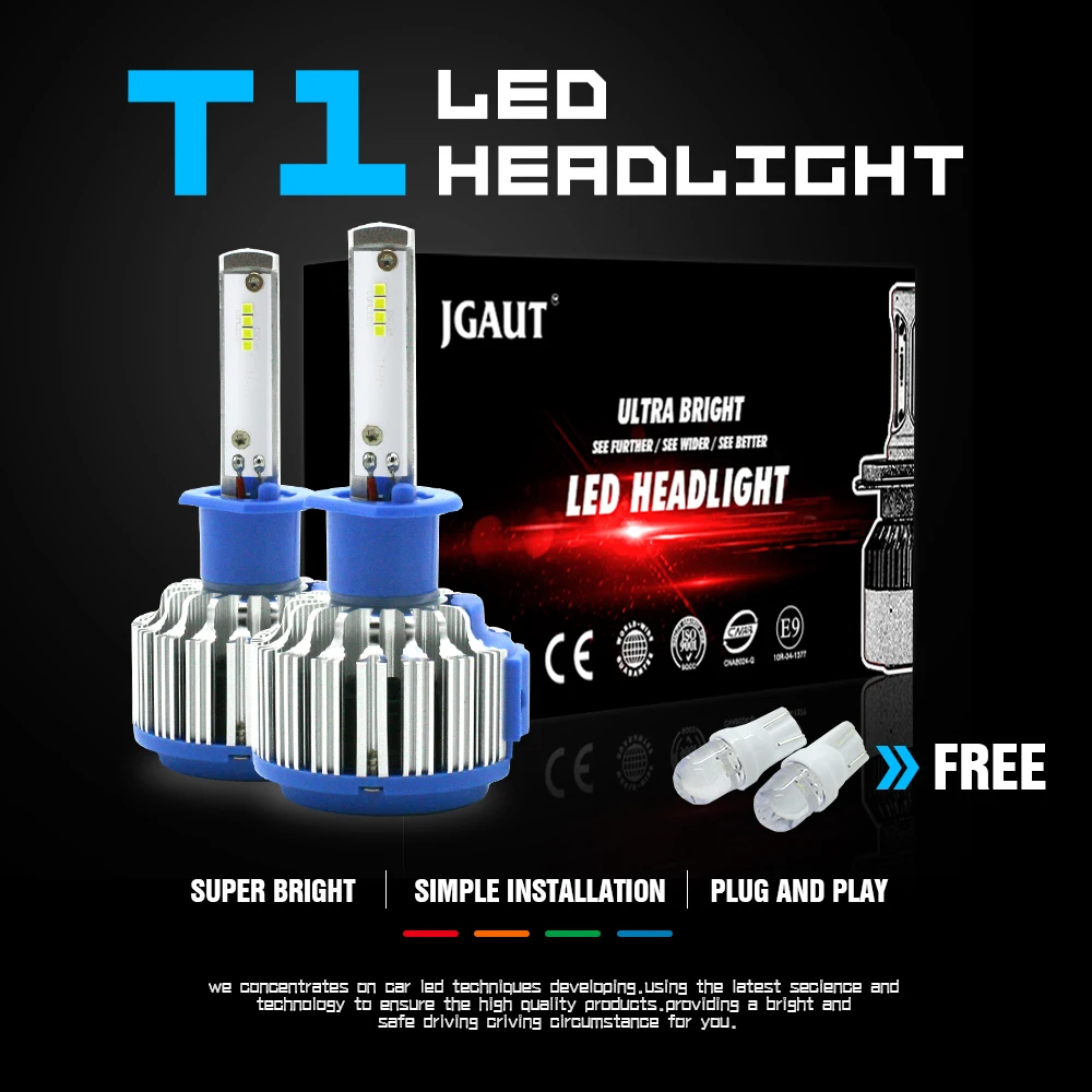 Серия Modifygt T1 H7 led 70 Вт 7200LM 6000K 12V H1 H3 H4 H11 9005 HB3 9006 HB4 светодиодные фары автомобильные