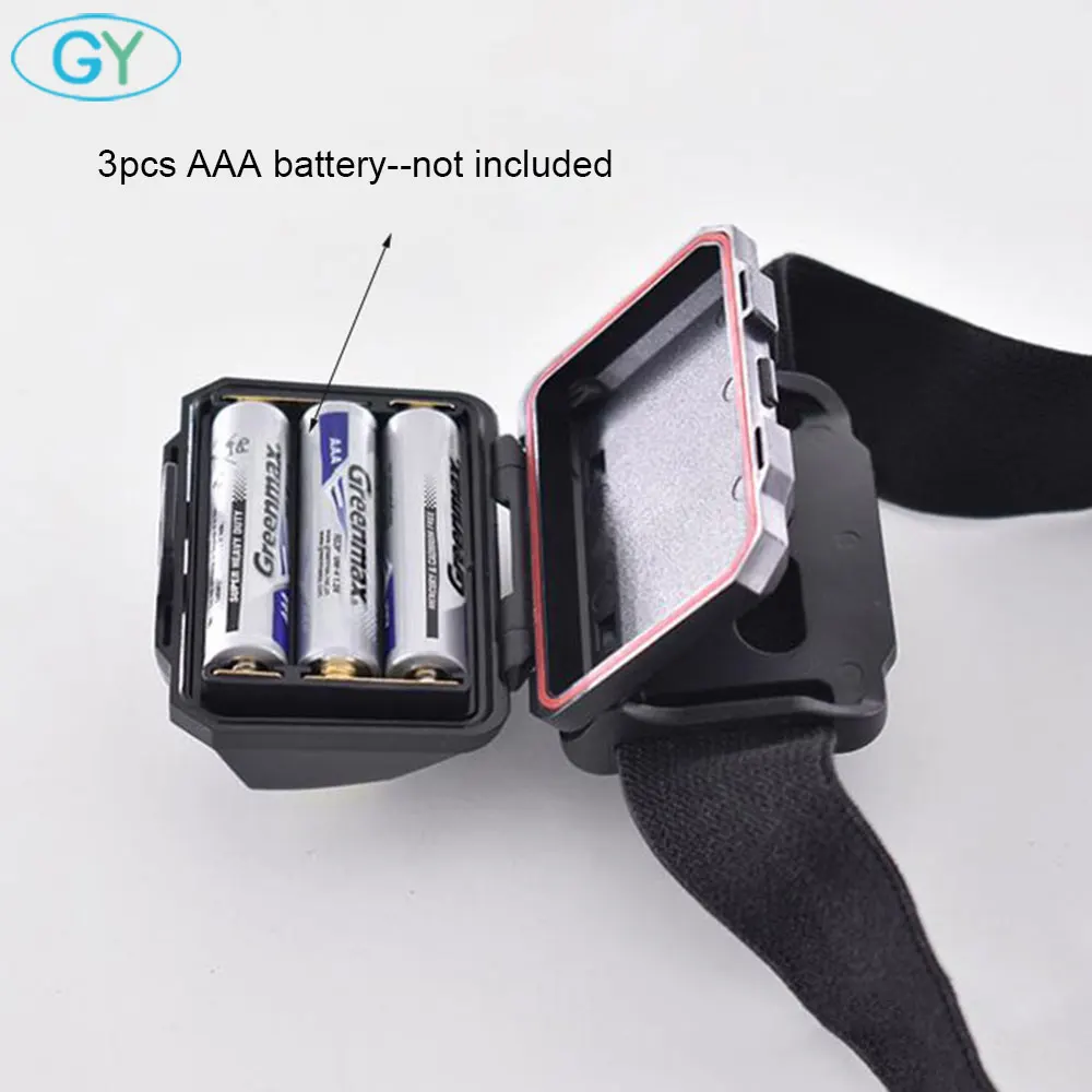 Черно-белый AAA аккумулятор светодиодный портативный налобный фонарь cob