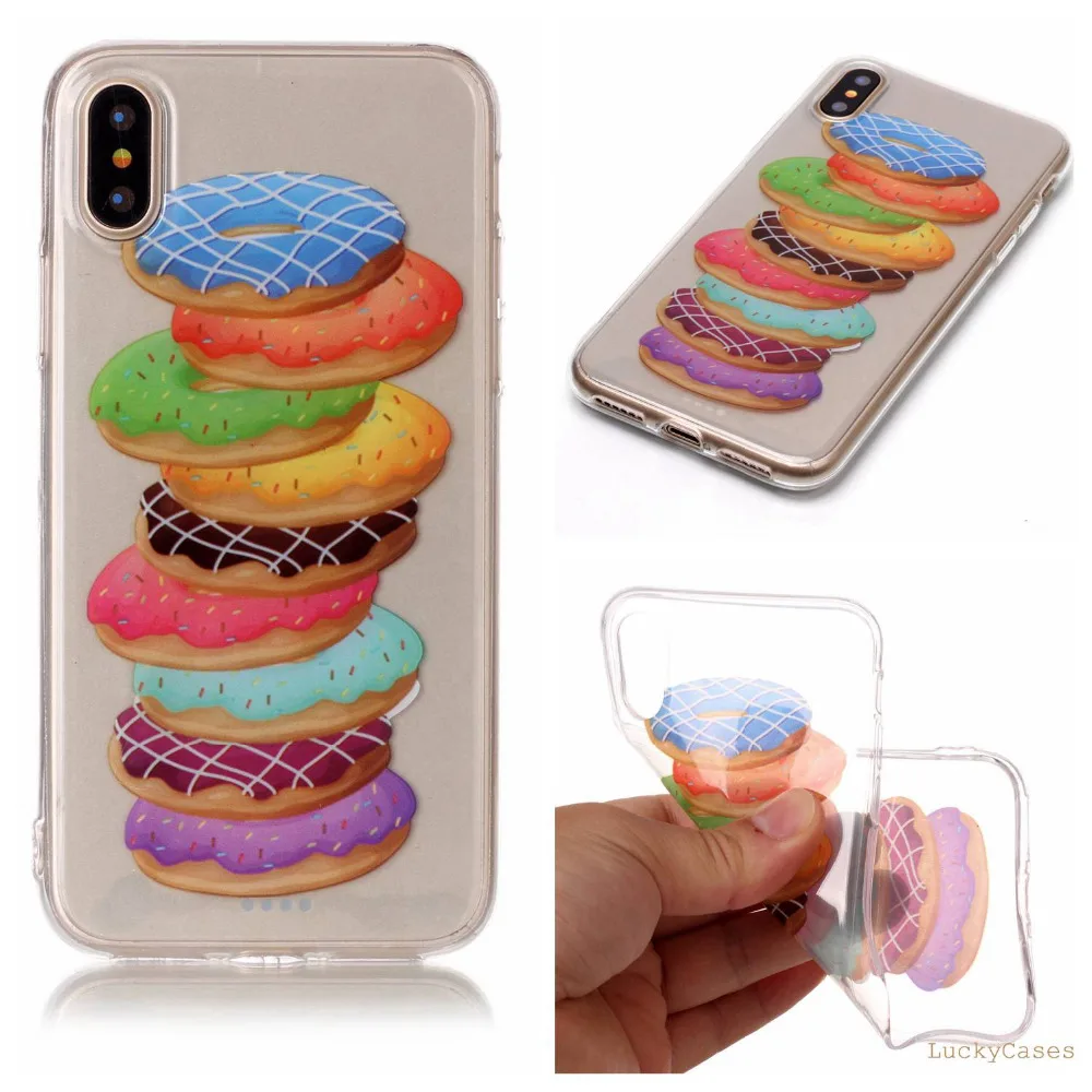 High Quality new fashion Soft Silicone TPU phone case For Apple iphone X etui conque with Doughnut feather Dreamcatcher Pattern |