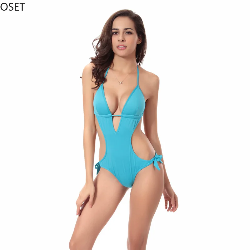 Цельный купальник микро бикини с трусиками-танга 2019 пуш-ап V-образный вырез