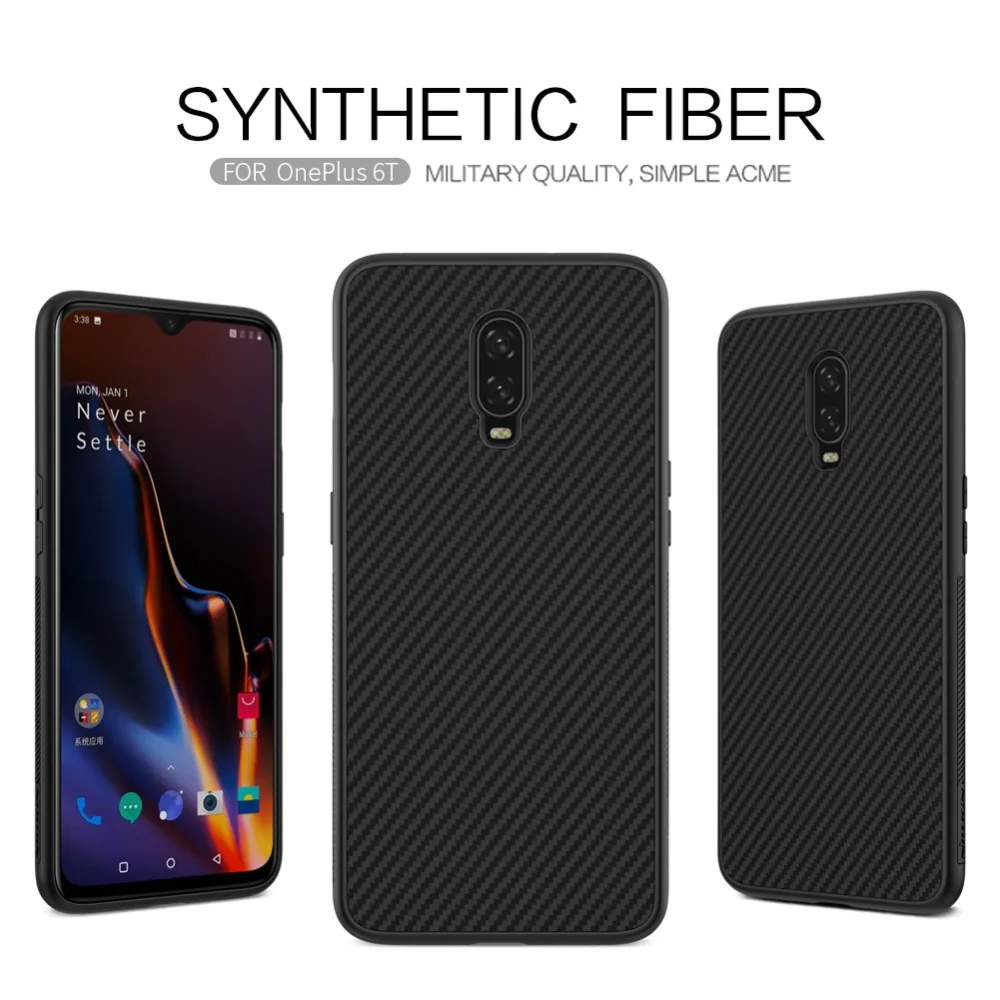 Для Oneplus 6T чехол Nillkin из синтетического волокна задняя крышка Oneplus6T жесткий чехол для телефона Soft Touch для One Plus 6T Nilkin текстура Capa