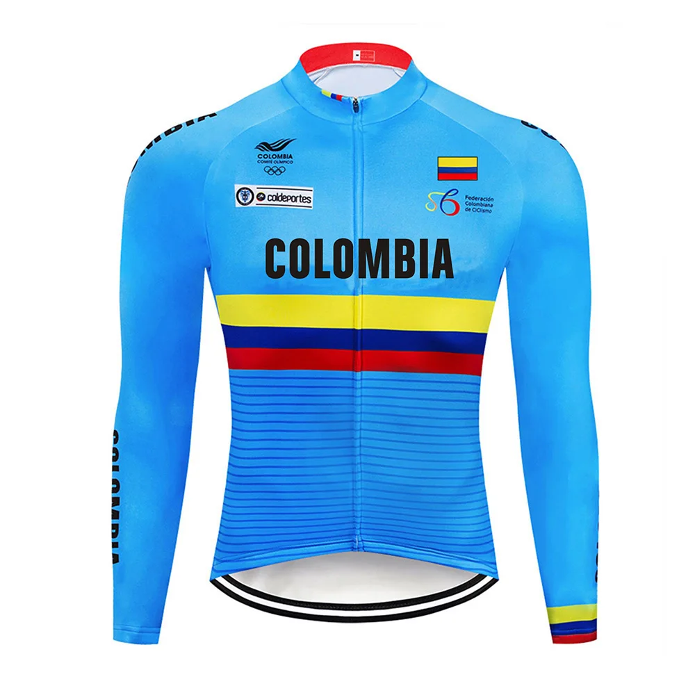 Комплект велосипедных штанов 9D Pad Pro Team Colombia Зимняя Теплая Флисовая одежда для