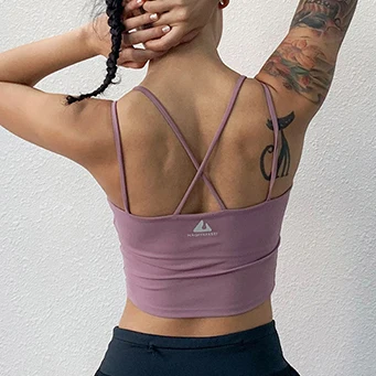 Женские Strappy Tight Fit похудения супер мягкие хорошо тянется груди лифтинг животик управление тренировки Фитнес безрукавки для женщин с Padds - Цвет: Лаванда