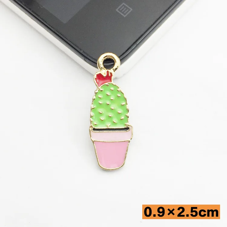 10 шт. DIY Золотой Металл Эмаль цвет суккуленты в горшке кактус Завод Подвески