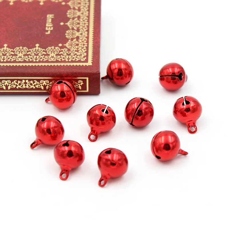 10 шт. медные свободные бусины Jingle Bells подвески для рождественских украшений DIY рождественские колокольчики ручной работы аксессуары Размер 13*13 мм