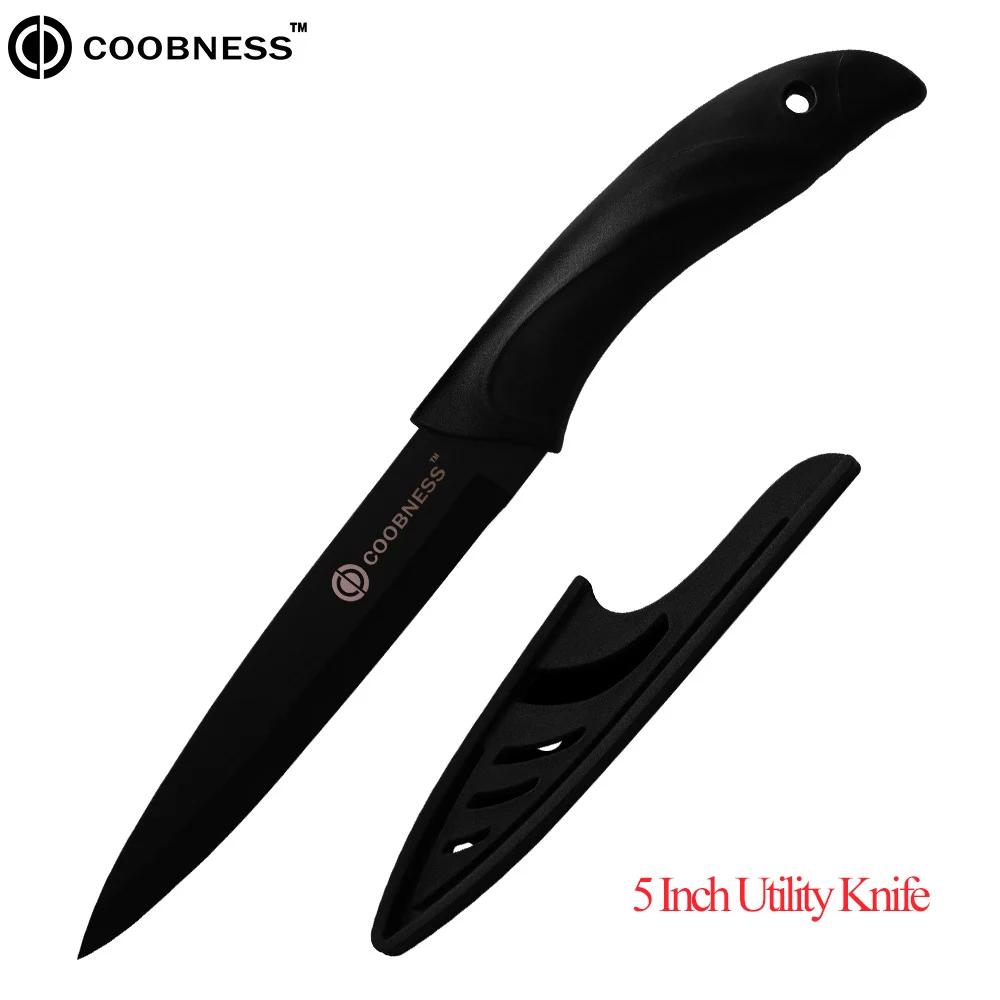 COOBNESS Professional Kitchen Knife Meat Vegetable Chopper Knives 3Cr13 Steel Bread Santoku Knife PP+TPR Handle Knives Tools - Цвет: 5 Inch Utility