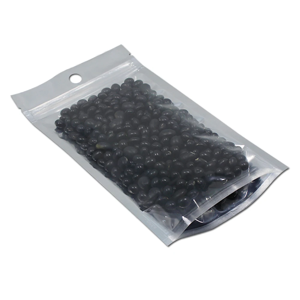 

3.9''x7.5'' (10x19cm) Mylar Stand Up Aluminum Foil Clear Packaging Packing Bag for Food Coffee Storage Resealable Zip Lock Bag